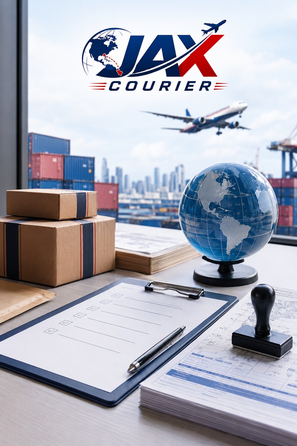 Imagen conceptual JAX de documentación y comercio internacional