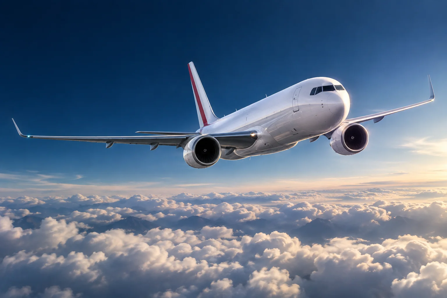 Imagen conceptual de un avión sobre las nubes, conectando tus compras con Perú